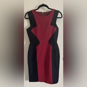 BCBG MAXAZRIA Evelyn Merlot Blocked Sheath Dress Size 4